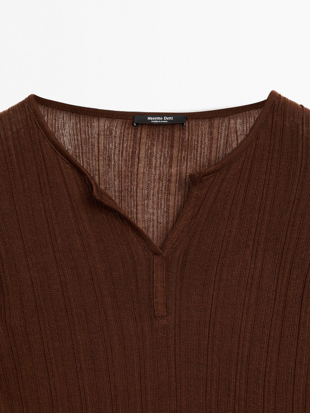 Long sleeve ribbed T-shirt