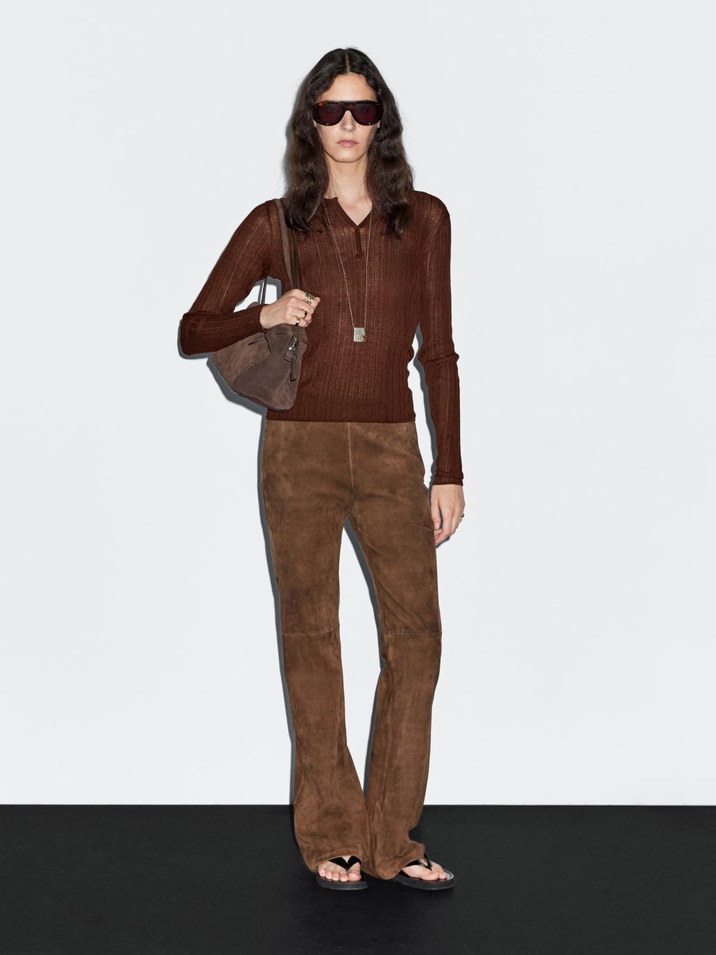 Long sleeve ribbed T-shirt