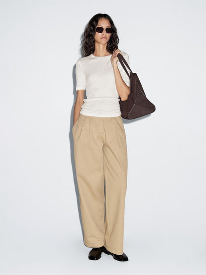 Short sleeve cotton blend T-shirt