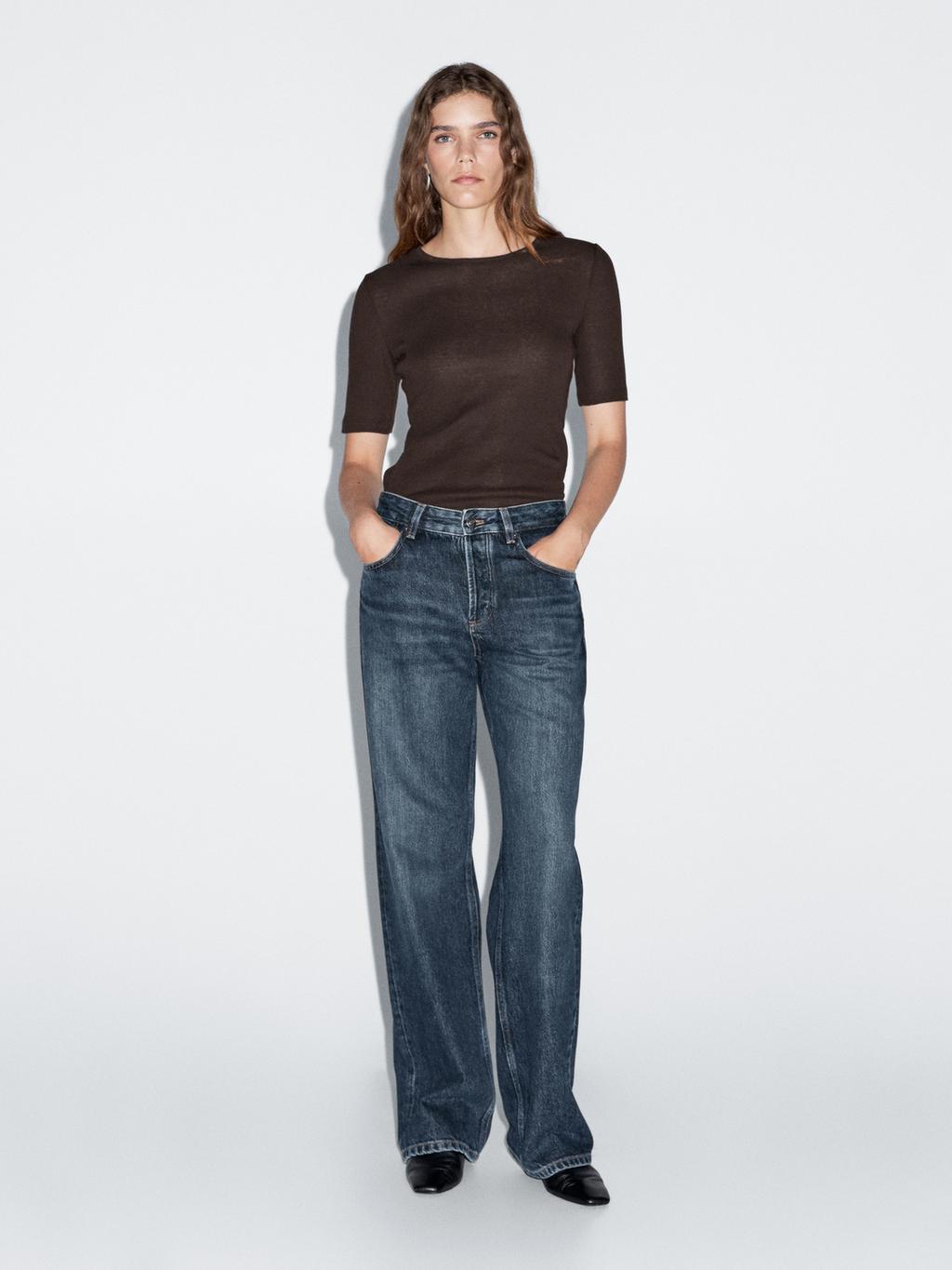 Short sleeve cotton blend T-shirt