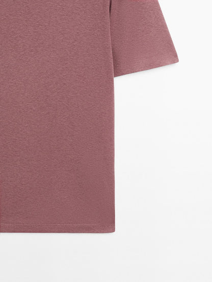 Short sleeve cotton blend T-shirt