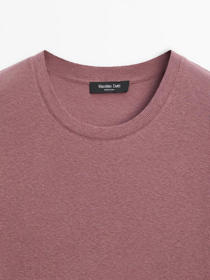 Short sleeve cotton blend T-shirt