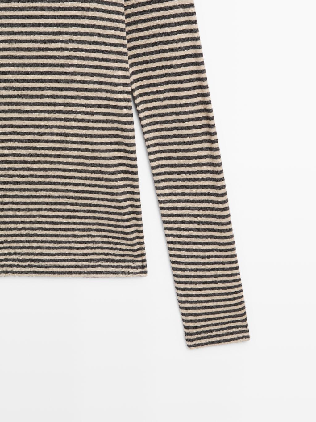 Long-sleeve cotton blend T-shirt