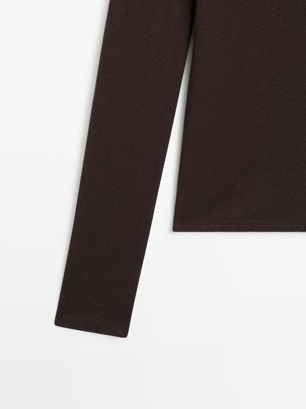 Double collar cotton blend T-shirt