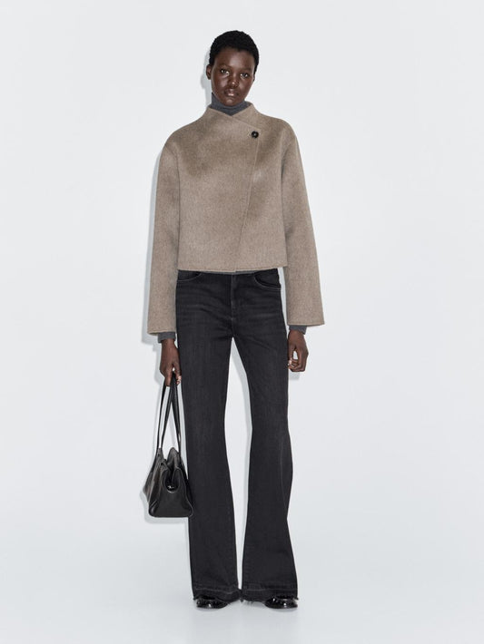 Short coat with brushed finish