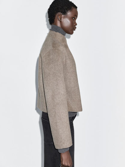 Short coat with brushed finish