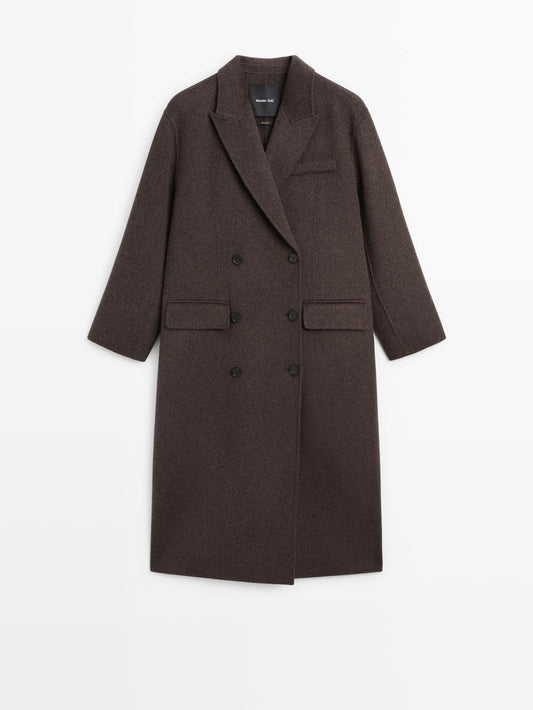 Long wool blend surplice coat