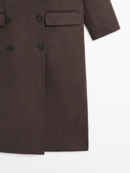 Long wool blend surplice coat