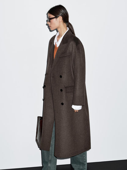 Long wool blend surplice coat