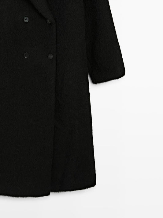 Long alpaca and wool coat