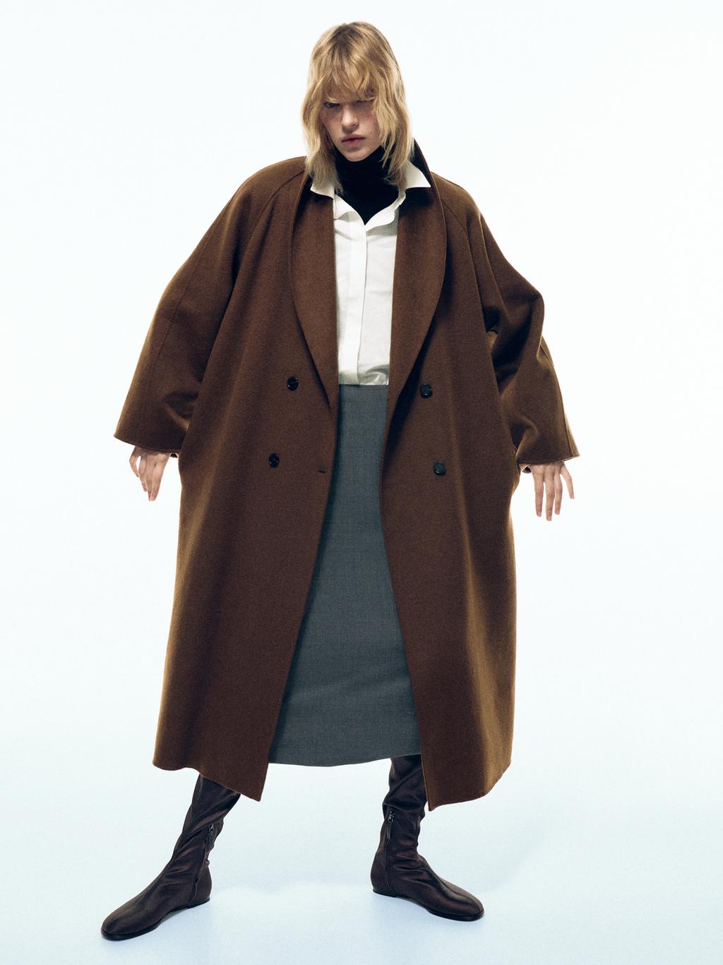 Long wool blend coat