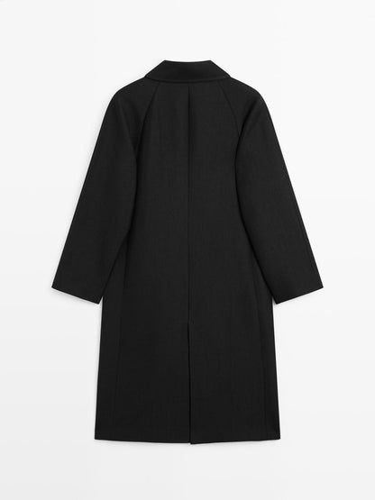 Long wool blend coat