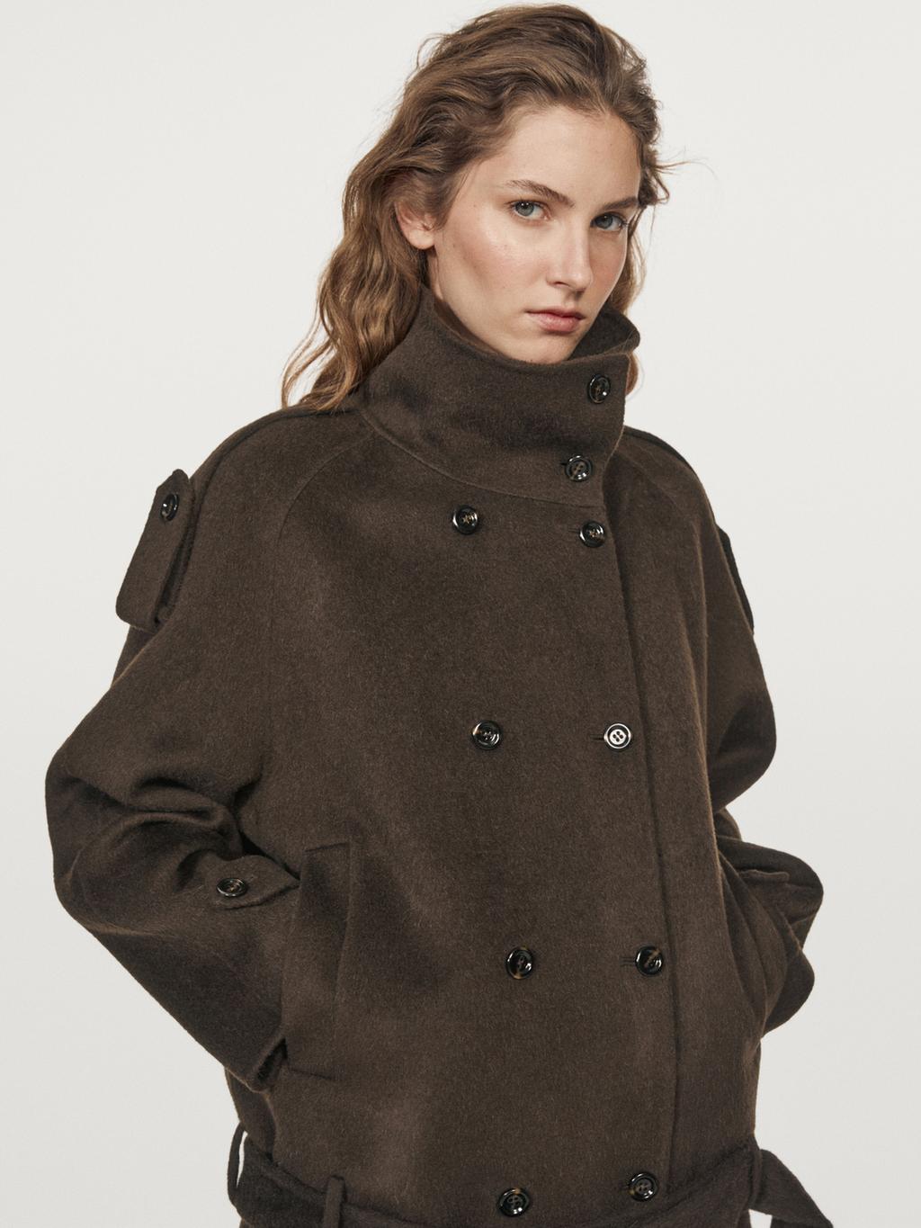 Wool blend trench coat