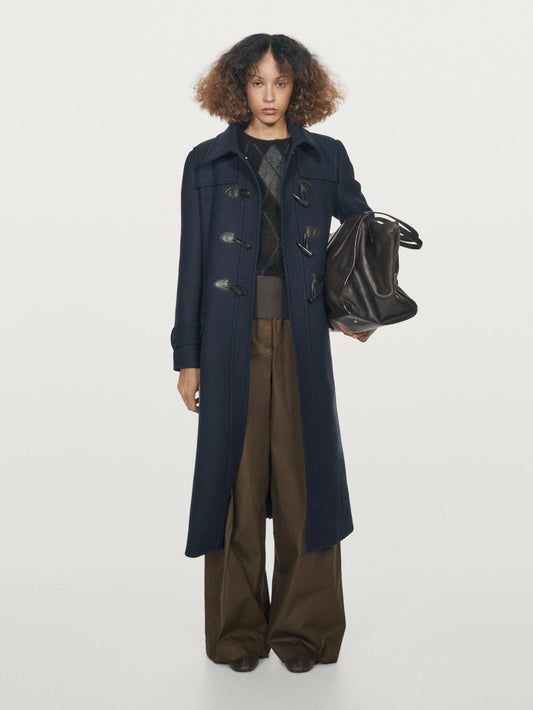 Long coat with toggles