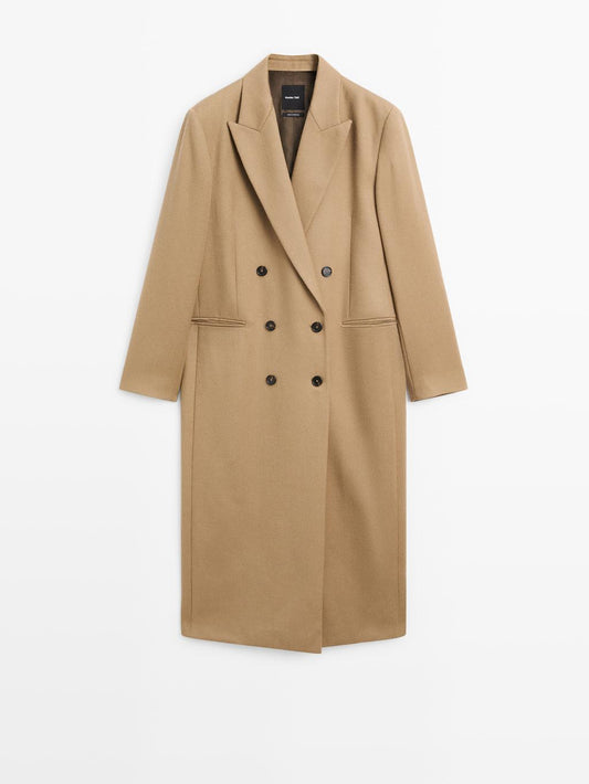 100% wool long coat