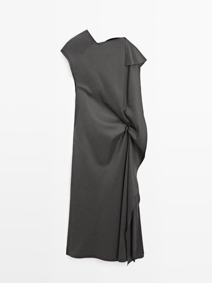 Long dress with neck detail - LIMITED