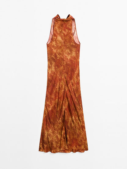 Long flowing printed dress