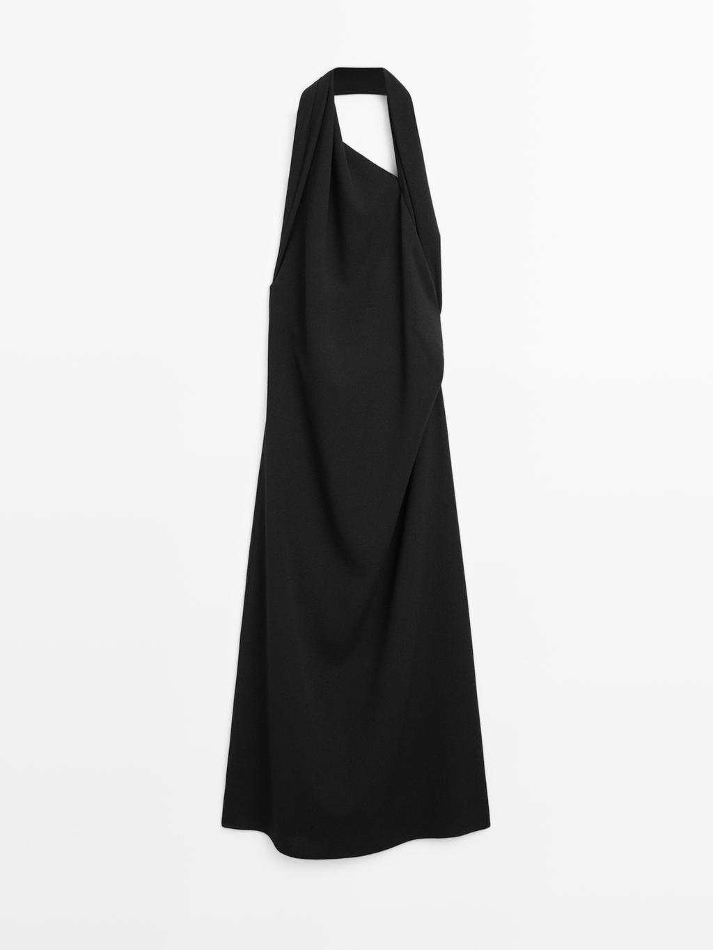Long halter dress with back detail - LIMITED