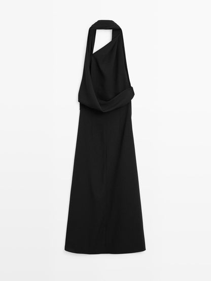 Long halter dress with back detail - LIMITED