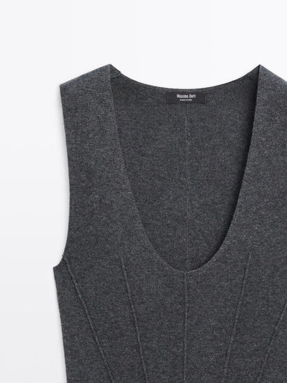 Long A-line knit dress