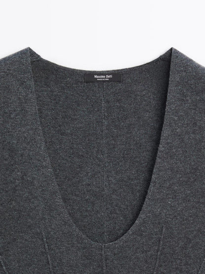 Long A-line knit dress