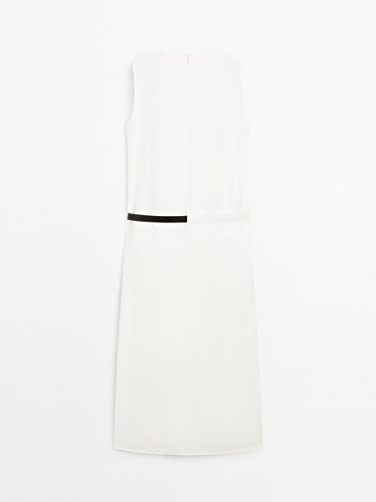 Midi dress with belt detail