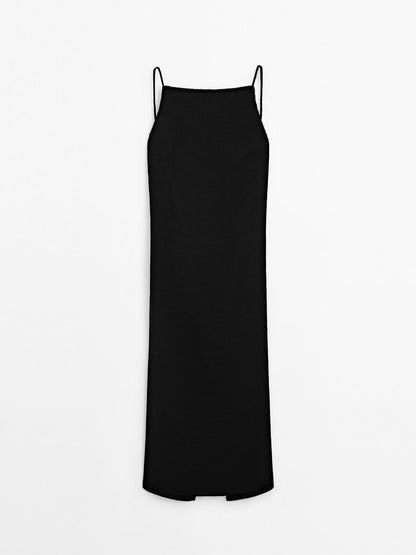 Long dress with rhinestone detail