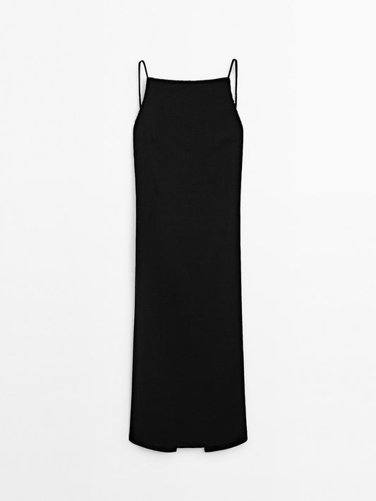 Long dress with rhinestone detail
