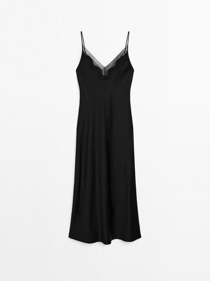 Long Satin Slip Dress