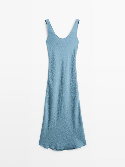 Long flowing satin dress