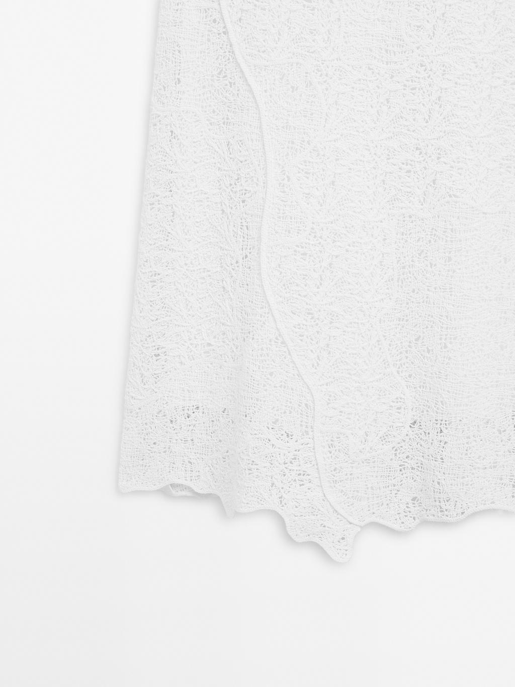 Cotton blend flounce midi dress