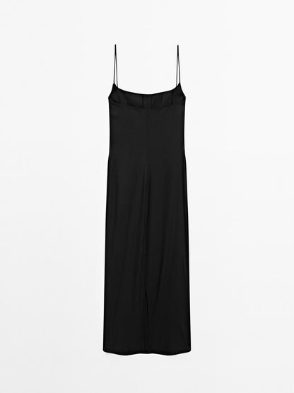 Strappy linen midi dress