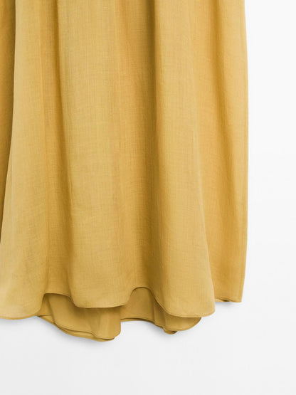 Midi dress with embroidered detail