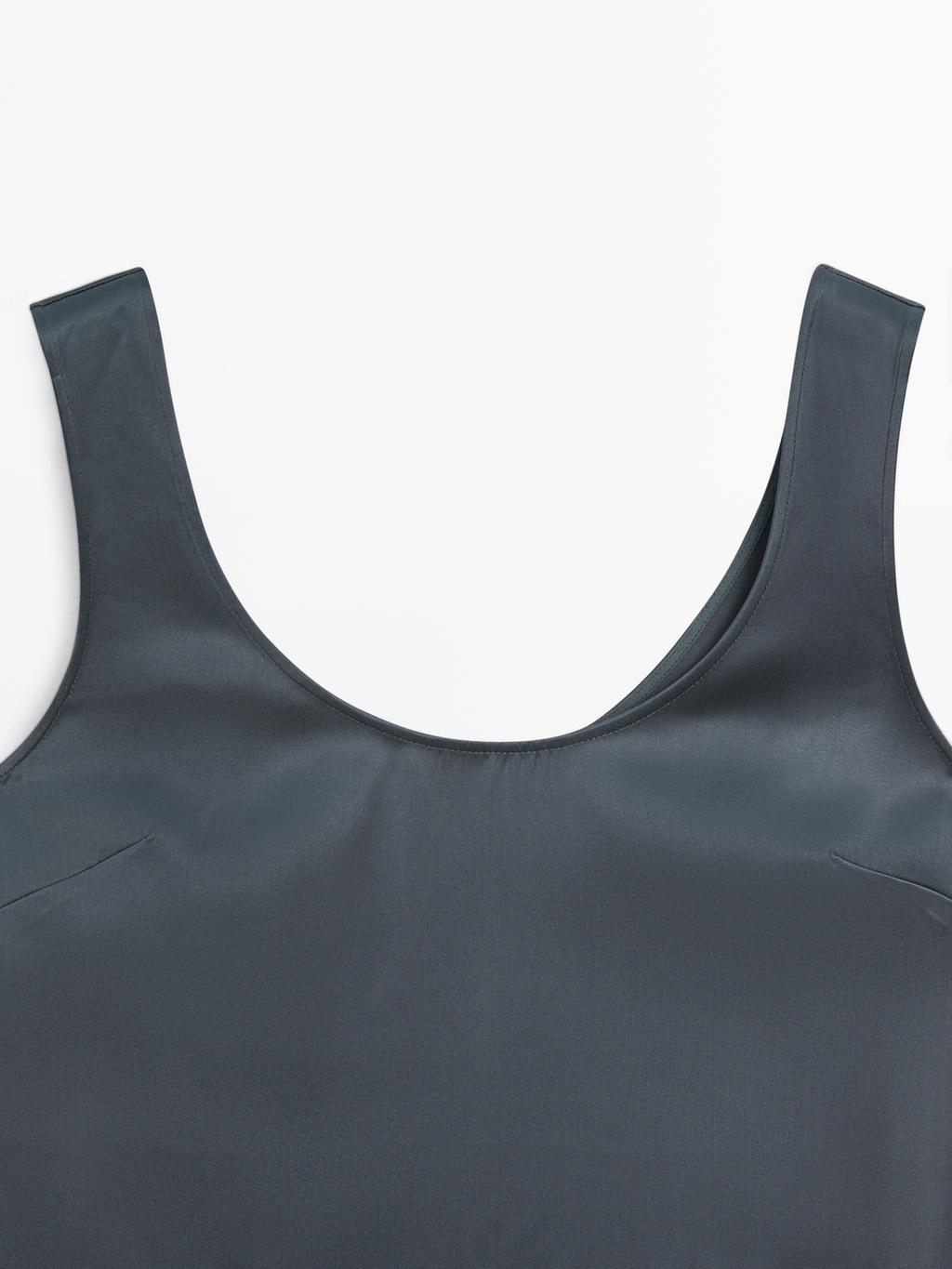 Short flowing satin dress