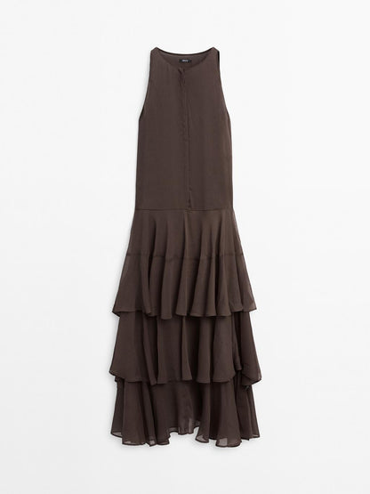 Long flowing dress with ruffles