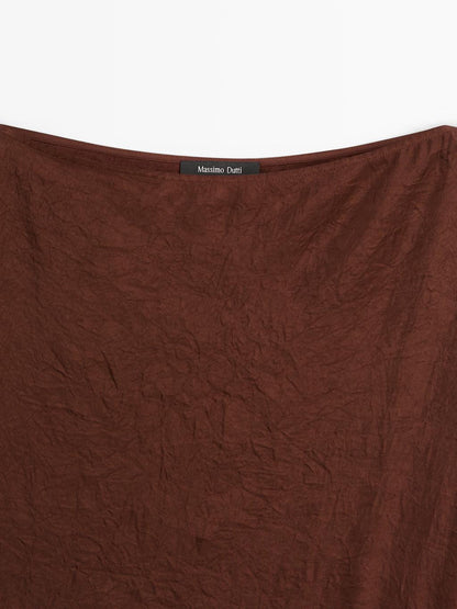 Long dress with gathered waist detail