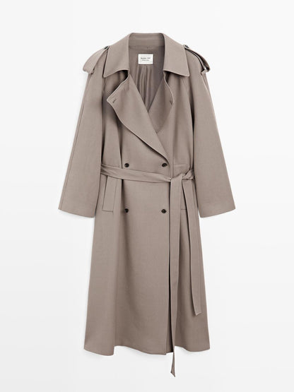 100% wool oversize trench coat - LIMITED