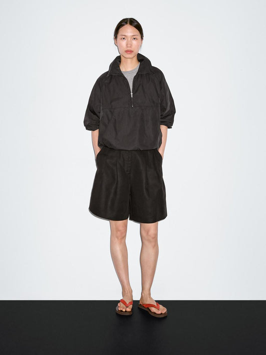 Technical fabric sweatshirt with zip detail