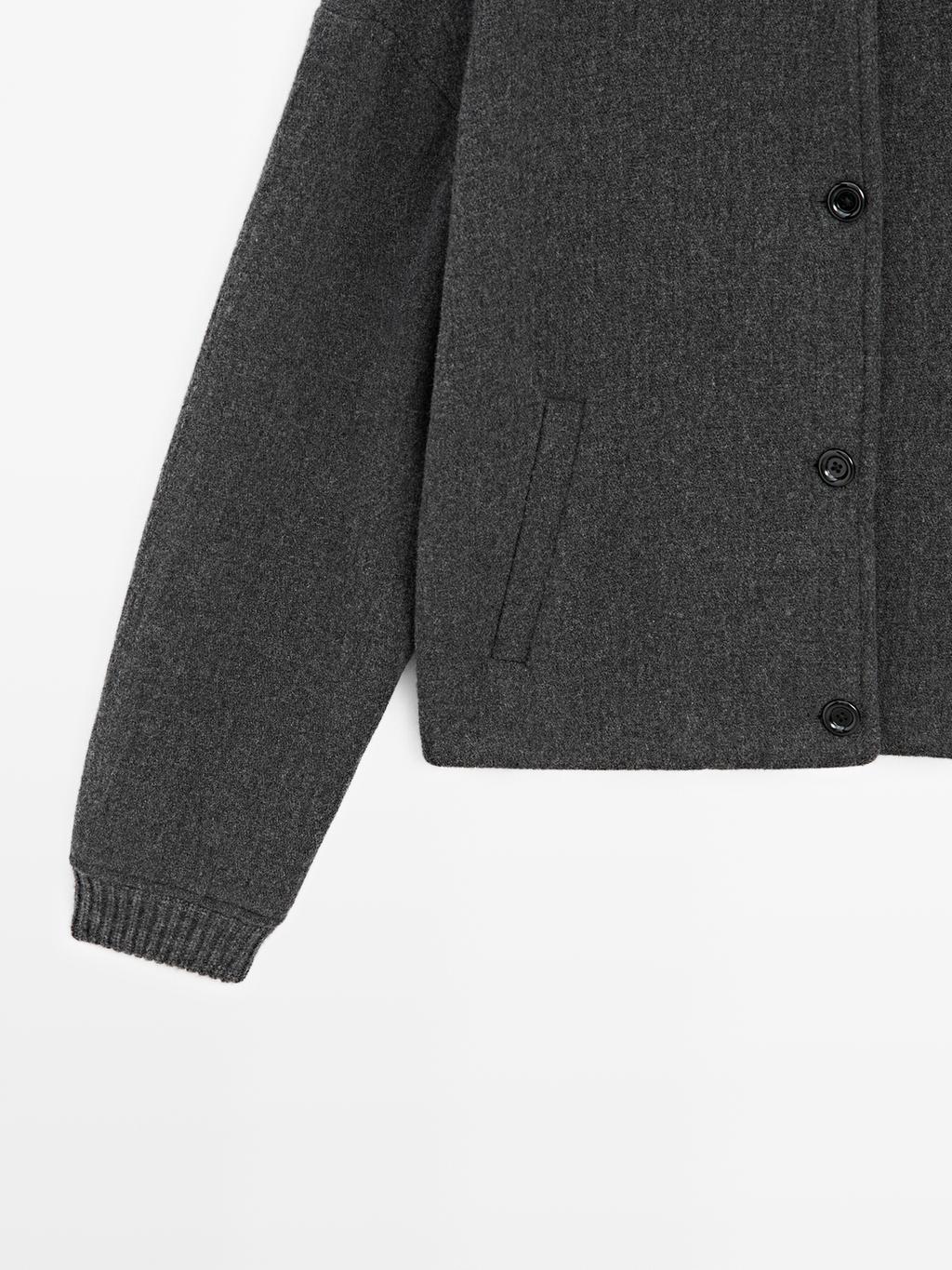 Wool blend bomber jacket