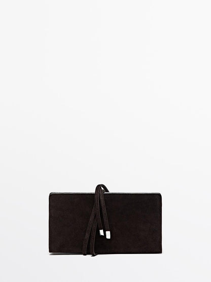 Split leather handbag