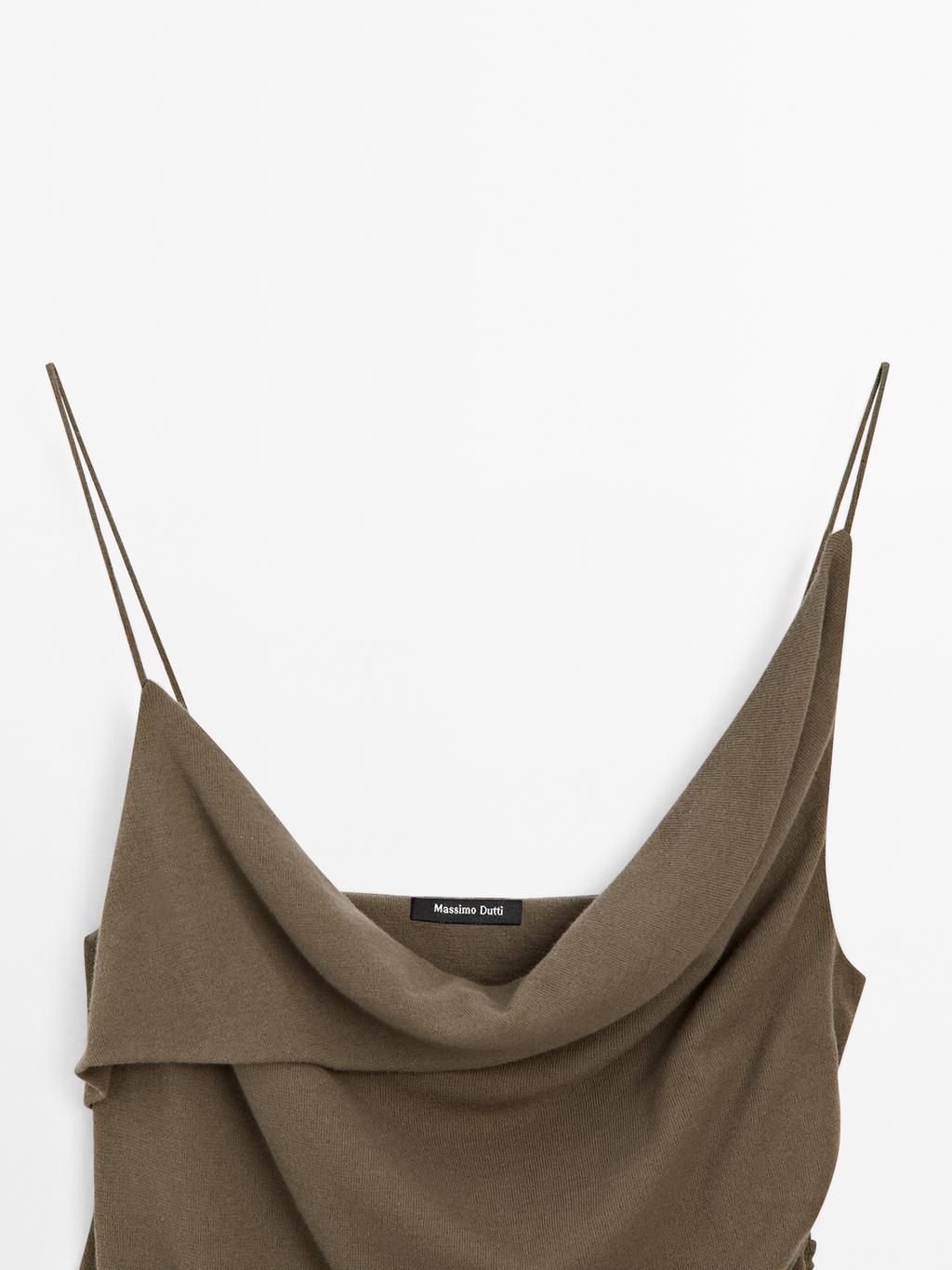 100% cotton top with asymmetric neckline