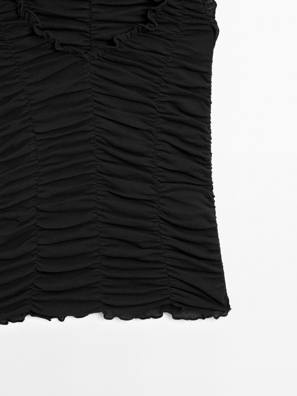 Creased-effect cotton top