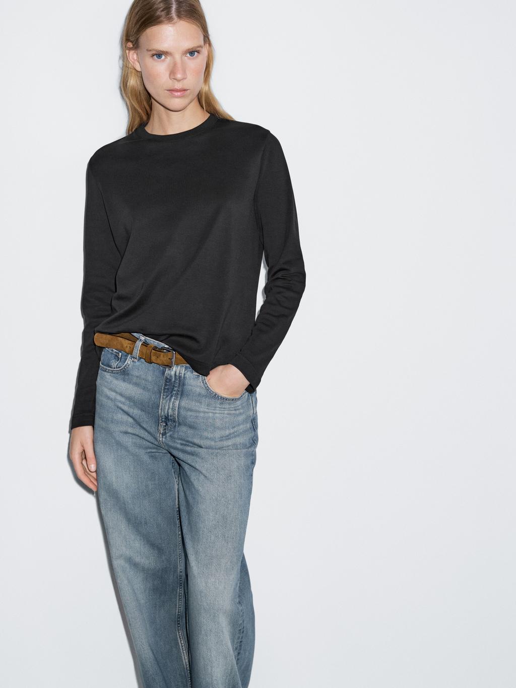 100% cotton interlock long sleeve T-shirt