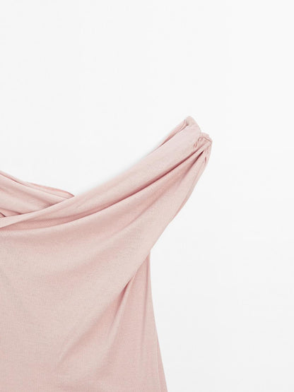 100% cotton surplice boat neck top