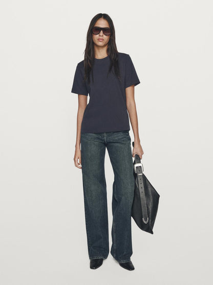 100% cotton interlock crew neck T-shirt