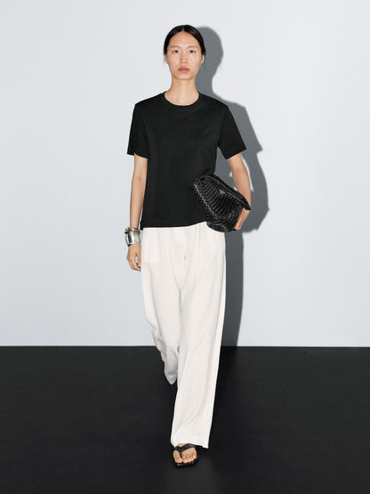 100% cotton interlock crew neck T-shirt