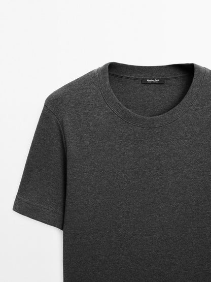 100% cotton interlock crew neck T-shirt