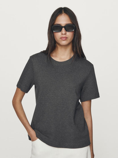 100% cotton interlock crew neck T-shirt