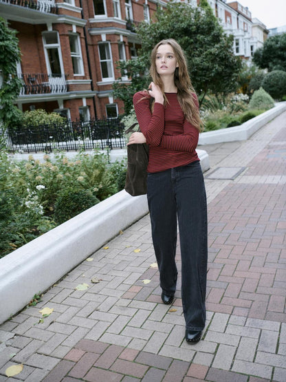 Striped long sleeve T-shirt