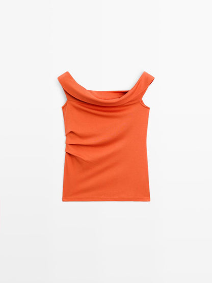 Draped top with knot detail